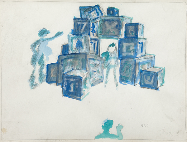 Paul Thek Child’s Arc De Triomphe, 1985 pencil and watercolor on paper 18 x 24 in/45.7 x 61 cm photo: Bill Orcutt ©Estate of George Paul Thek, Courtesy Alexander and Bonin, New York