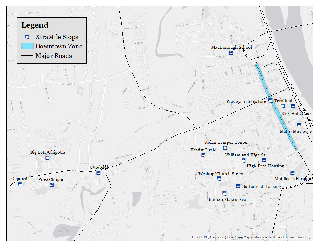 Map of Xtramile Middletown Route